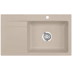 Systemceram Keradomo Stema 86 SL Einbauspüle rechts mit Handbetätigung, inkl. Armaturbohrung