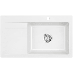 Systemceram Keradomo Stema 86 SL Einbauspüle rechts mit Excenterbetätigung, inkl. Armaturbohrung