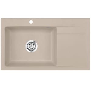 Systemceram Keradomo Stema 86 SL Einbauspüle links mit Handbetätigung, inkl. Armaturbohrung