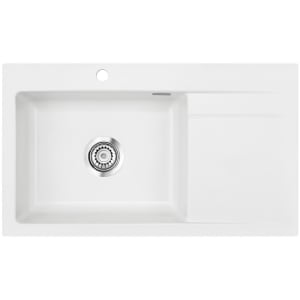 Systemceram Keradomo Stema 86 SL Einbauspüle links mit Excenterbetätigung, inkl. Armaturbohrung