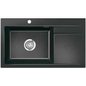 Systemceram Keradomo Stema 86 SL Einbauspüle links mit Excenterbetätigung, inkl. Armaturbohrung