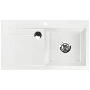 Systemceram Keradomo Stema 90 Einbauspüle rechts mit Excenterbetätigung, inkl. Armaturbohrung