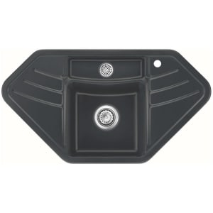 Systemceram Keradomo Vega Eck Einbauspüle mit Handbetätigung, inkl. Armaturbohrung