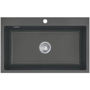 Systemceram Keradomo Mera 80 F Spüle für flächenbündigen Einbau mit Excenterbetätigung, inkl. Armaturbohrung