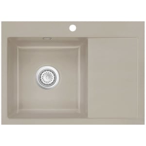 Systemceram Keradomo Mera 70 F Spüle links für flächenbündigen Einbau mit Handbetätigung, inkl. Armaturbohrung