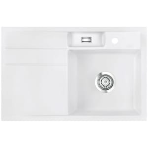 Systemceram Keradomo Bela 78 F Spüle rechts für flächenbündigen Einbau mit Excenterbetätigung, inkl. Armaturbohrung