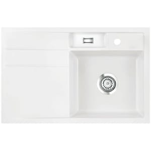 Systemceram Keradomo Bela 78 F Spüle rechts für flächenbündigen Einbau mit Excenterbetätigung, inkl. Armaturbohrung