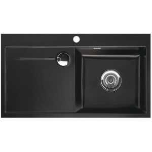 Systemceram Keradomo Stema 90 F Spüle rechts für flächenbündigen Einbau mit Excenterbetätigung, inkl. Armaturbohrung