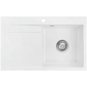 Systemceram Keradomo Stema 80 F Spüle rechts für flächenbündigen Einbau mit Excenterbetätigung, inkl. Armaturbohrung