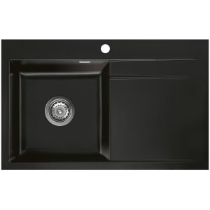 Systemceram Keradomo Stema 80 F Spüle links für flächenbündigen Einbau mit Handbetätigung, inkl. Armaturbohrung