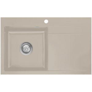 Systemceram Keradomo Stema 80 F Spüle links für flächenbündigen Einbau mit Excenterbetätigung, inkl. Armaturbohrung