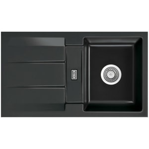 Systemceram Keradomo Genea 87 F Spüle reversibel für flächenbündigen Einbau mit Handbetätigung, ohne Hahnlochbohrung