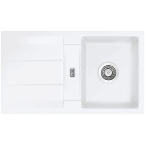 Systemceram Keradomo Genea 87 F Spüle reversibel für flächenbündigen Einbau mit Excenterbetätigung, ohne Hahnlochbohrung