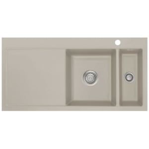 Systemceram Keradomo Mera 100 F Spüle rechts für flächenbündigen Einbau mit Handbetätigung, inkl. Armaturbohrung