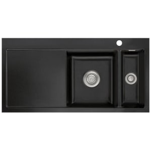 Systemceram Keradomo Mera 100 F Spüle rechts für flächenbündigen Einbau mit Handbetätigung, inkl. Armaturbohrung