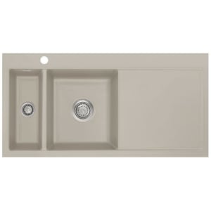 Systemceram Keradomo Mera 100 F Spüle links für flächenbündigen Einbau mit Handbetätigung, inkl. Armaturbohrung