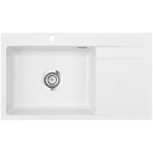 Systemceram Keradomo Stema 86 SL/ F Spüle links für flächenbündigen Einbau mit Excenterbetätigung, inkl. Armaturbohrung