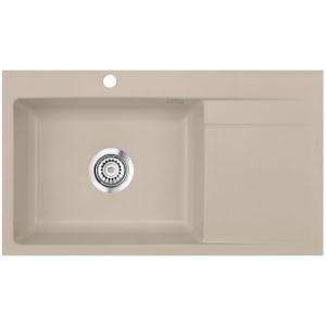 Systemceram Keradomo Stema 86 SL/ F Spüle links für flächenbündigen Einbau mit Excenterbetätigung, inkl. Armaturbohrung