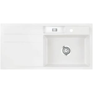 Systemceram Keradomo Bela 100 F Spüle rechts für flächenbündigen Einbau mit Handbetätigung, inkl. Armaturbohrung