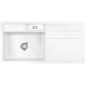 Systemceram Keradomo Bela 100 F Spüle links für flächenbündigen Einbau mit Handbetätigung, inkl. Armaturbohrung