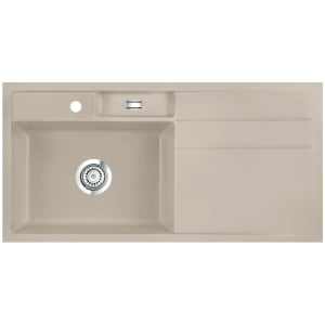 Systemceram Keradomo Bela 100 F Spüle links für flächenbündigen Einbau mit Handbetätigung, inkl. Armaturbohrung