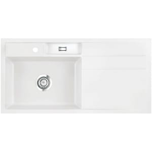 Systemceram Keradomo Bela 100 F Spüle links für flächenbündigen Einbau mit Excenterbetätigung, inkl. Armaturbohrung