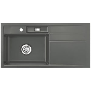 Systemceram Keradomo Bela 100 F Spüle links für flächenbündigen Einbau mit Excenterbetätigung, inkl. Armaturbohrung