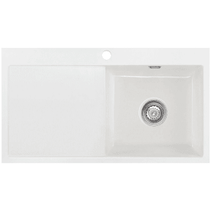 Systemceram Keradomo Mera 90 F Spüle rechts für flächenbündigen Einbau mit Excenterbetätigung, inkl. Armaturbohrung