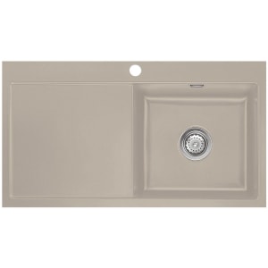 Systemceram Keradomo Mera 90 F Spüle rechts für flächenbündigen Einbau mit Excenterbetätigung, inkl. Armaturbohrung