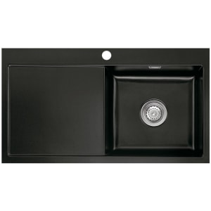 Systemceram Keradomo Mera 90 F Spüle rechts für flächenbündigen Einbau mit Excenterbetätigung, inkl. Armaturbohrung