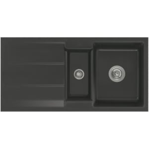 Systemceram Keradomo Genea 100 F Spüle reversibel für flächenbündigen Einbau mit Handbetätigung, ohne Hahnlochbohrung