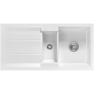 Systemceram Keradomo Genea 100 F Spüle reversibel für flächenbündigen Einbau mit Excenterbetätigung, ohne Hahnlochbohrung