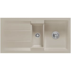 Systemceram Keradomo Genea 100 F Spüle reversibel für flächenbündigen Einbau mit Excenterbetätigung, ohne Hahnlochbohrung