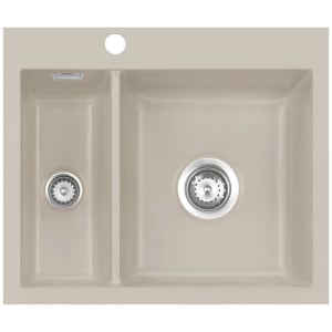 Systemceram Keradomo Mera 60 F Spüle für flächenbündigen Einbau mit Excenterbetätigung, inkl. Armaturbohrung