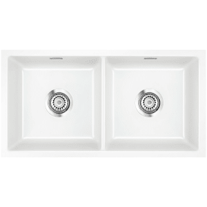 Systemceram Keradomo Mera Twin F/o Spüle für flächenbündigen Einbau mit Handbetätigung, ohne Hahnlochbohrung