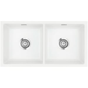 Systemceram Keradomo Mera Twin F/o Spüle für flächenbündigen Einbau mit Handbetätigung, ohne Hahnlochbohrung