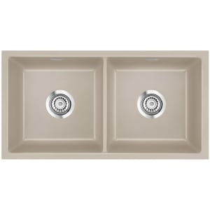 Systemceram Keradomo Mera Twin F/o Spüle für flächenbündigen Einbau mit Excenterbetätigung, ohne Hahnlochbohrung