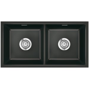 Systemceram Keradomo Mera Twin F/o Spüle für flächenbündigen Einbau mit Excenterbetätigung, ohne Hahnlochbohrung