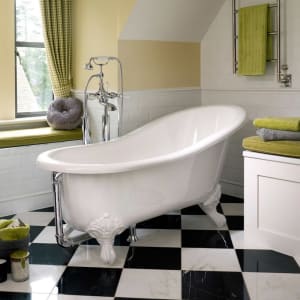 Victoria & Albert Shropshire freistehende Badewanne, Füße Metall weiß