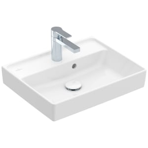 Villeroy & Boch Collaro Handwaschbecken 50 cm mit Überlauf, 1 Hahnloch