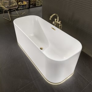 Villeroy & Boch Finion freistehende Badewanne 170 x 70 cm mit Design-Ring, Emotion-Funktion