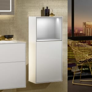 Villeroy & Boch Finion Seitenschrank 93,6 cm mit Regalelement oben, Anschlag links