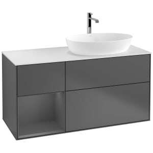 Villeroy & Boch Finion Waschtischunterschrank 120 cm mit Regalelement links, Abdeckplatte