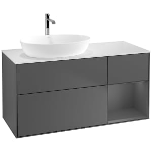 Villeroy & Boch Finion Waschtischunterschrank 120 cm mit Regalelement rechts, Abdeckplatte