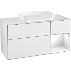 Villeroy & Boch Finion Waschtischunterschrank 120 cm mit Regalelement rechts, Abdeckplatte