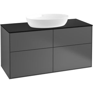 Villeroy & Boch Finion Waschtischunterschrank 120 cm mit Abdeckplatte und LED Wandbeleuchtung