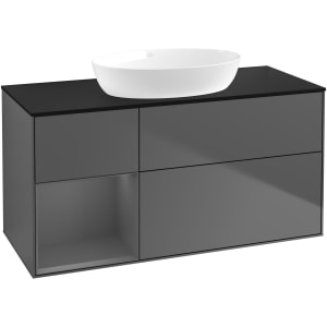 Villeroy & Boch Finion Waschtischunterschrank 120 cm mit Regalelement links, Abdeckplatte