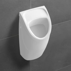Villeroy & Boch O.novo Absaug-Urinal Compact, ohne Deckel, mit Zielobjekt, Zulauf verdeckt