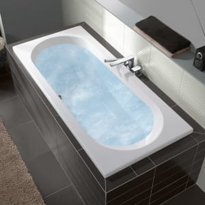 Villeroy & Boch O.novo Duo Badewanne 190 x 90 cm, Hydropool Comfort, Technik Position 2, mit Trio Ablaufgarnitur