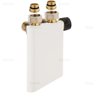 Zehnder Anschluss-Armatur für Warmwasserbetrieb zu Zehnder Yucca, Blende kurz